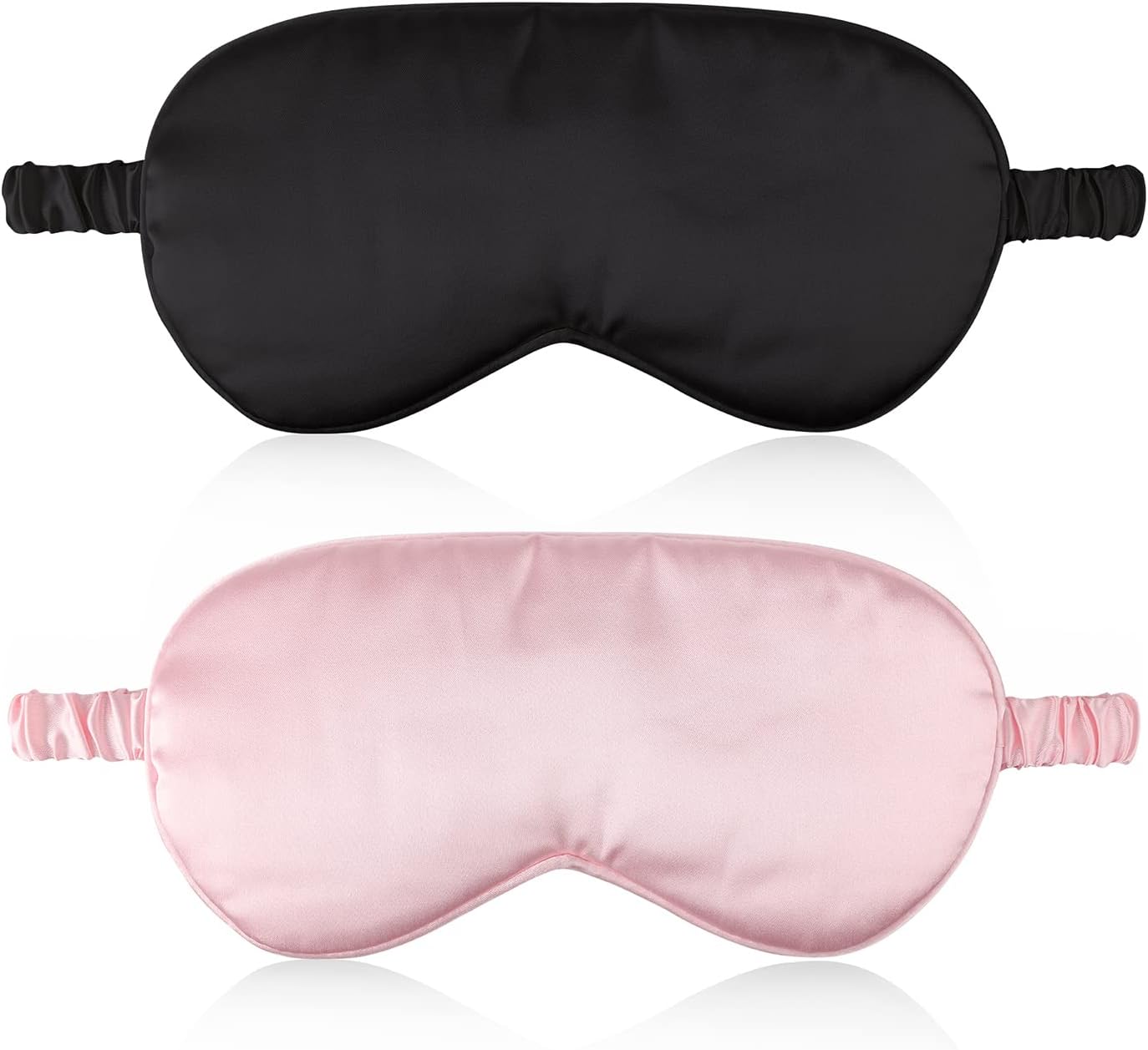 Sleep Mask – Super Soft Silk Eye Mask with Elastic Strap for Comfortable Night Sleep (2 Pack)