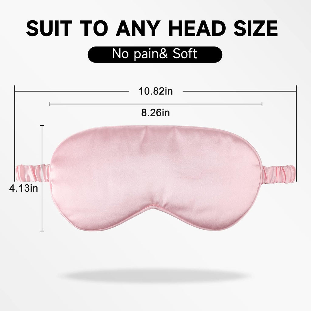 Sleep Mask – Super Soft Silk Eye Mask with Elastic Strap for Comfortable Night Sleep (2 Pack)