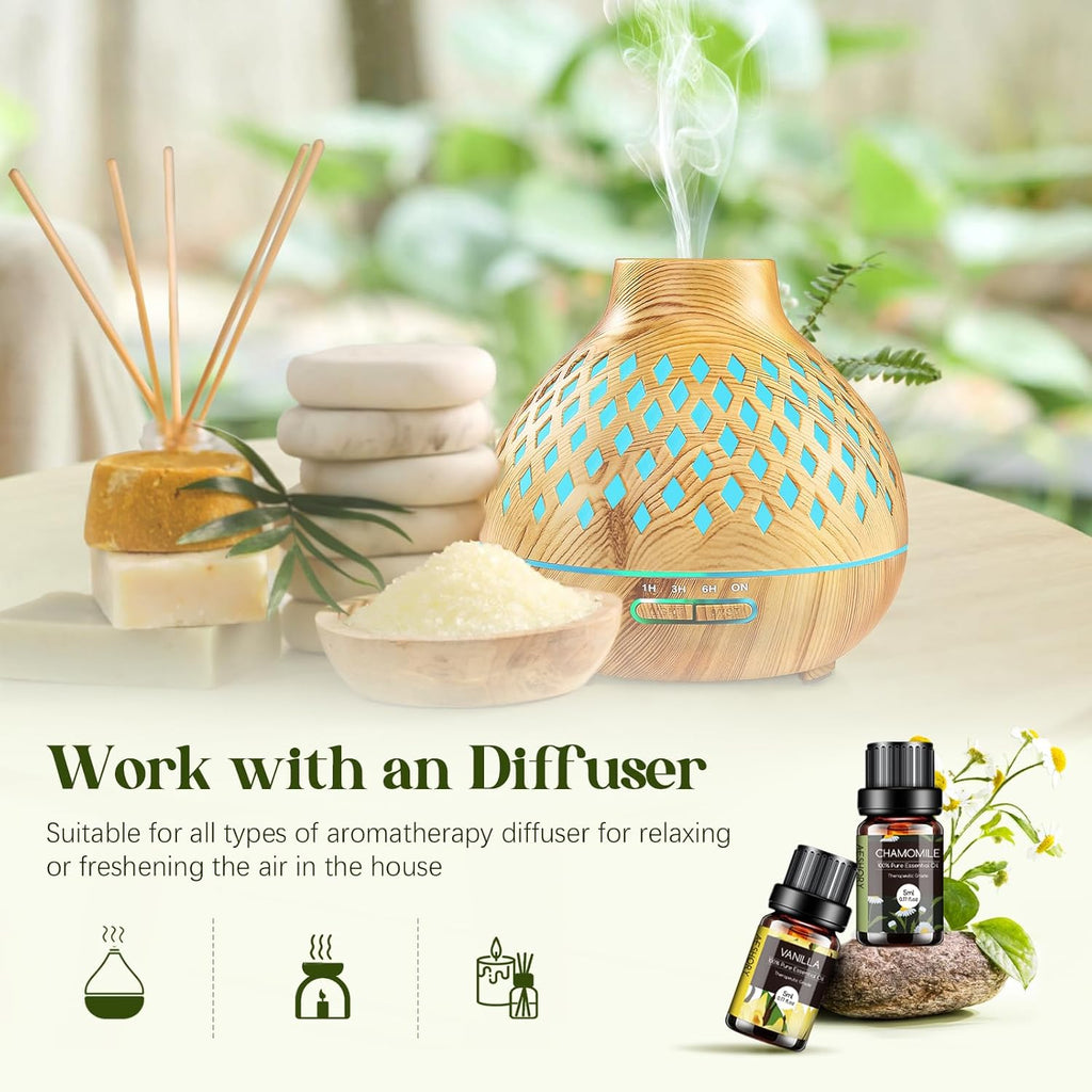 AESHORY Essential Oils Set – 26×5ml Pure Aromatherapy Oils for Diffusers, Massage, Skin & Hair Care, Candle Making