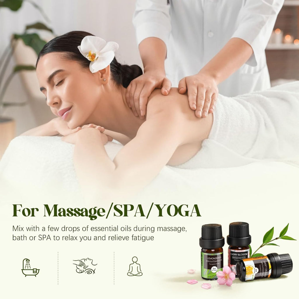 AESHORY Essential Oils Set – 26×5ml Pure Aromatherapy Oils for Diffusers, Massage, Skin & Hair Care, Candle Making