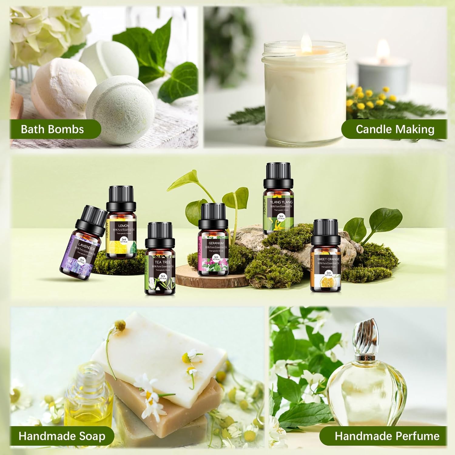 AESHORY Essential Oils Set – 26×5ml Pure Aromatherapy Oils for Diffusers, Massage, Skin & Hair Care, Candle Making