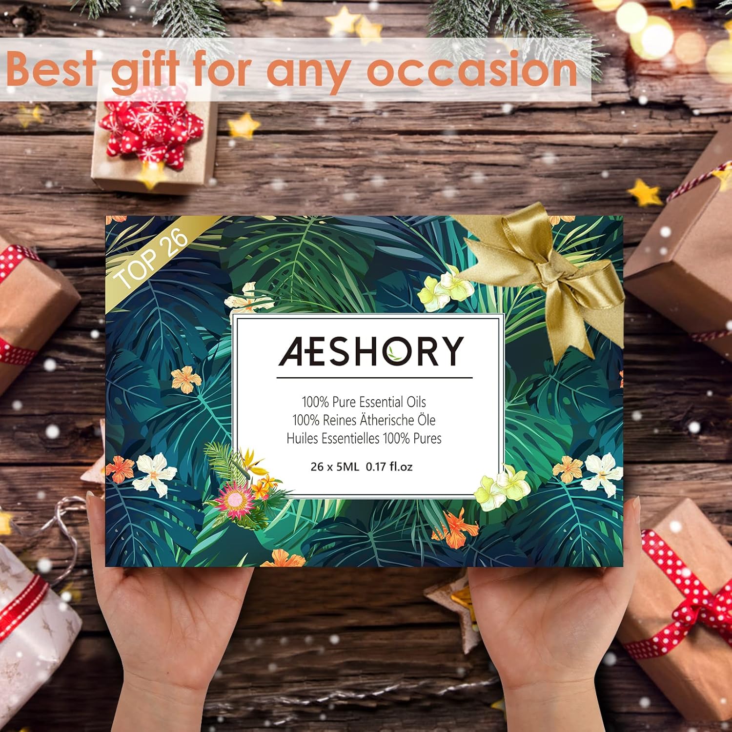AESHORY Essential Oils Set – 26×5ml Pure Aromatherapy Oils for Diffusers, Massage, Skin & Hair Care, Candle Making