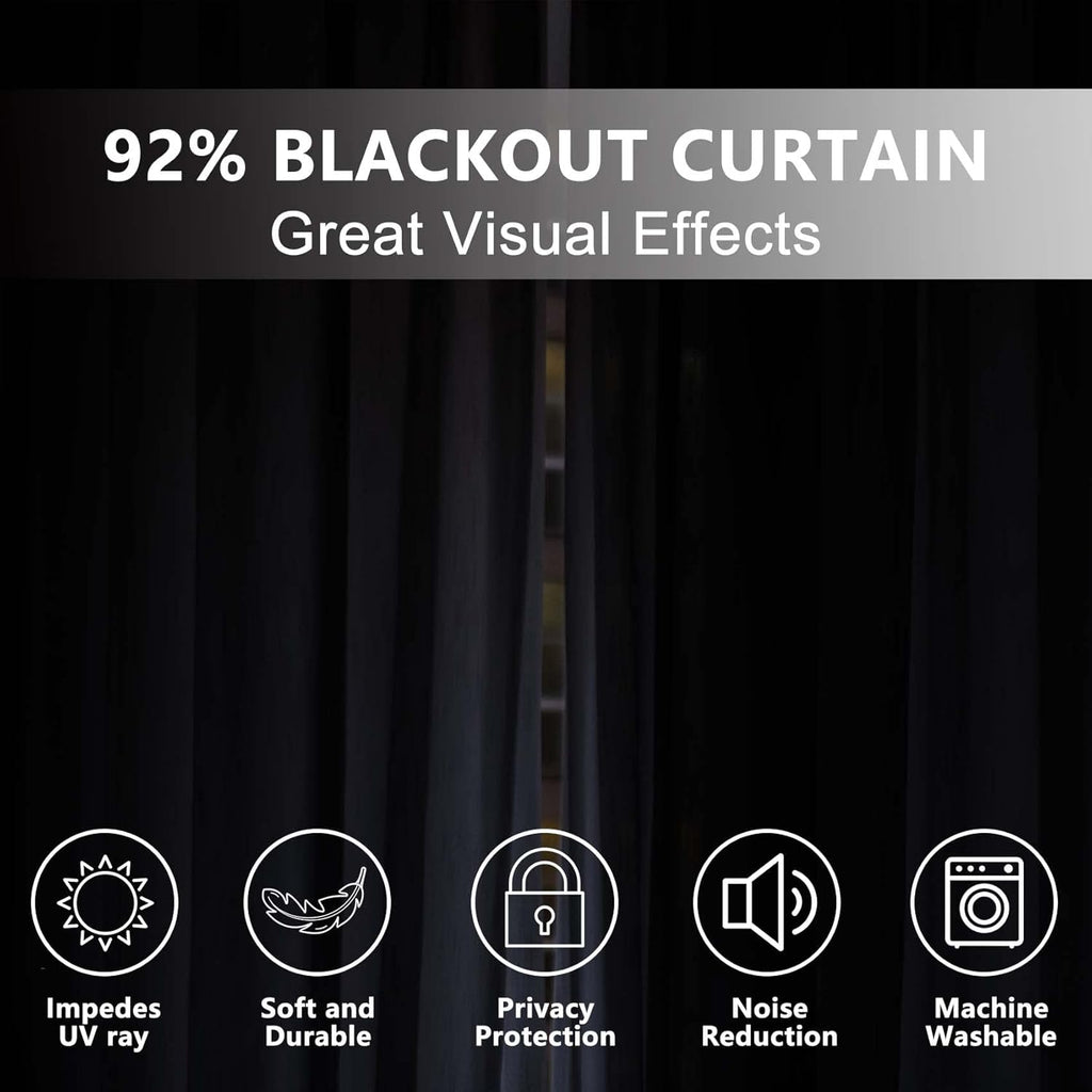 Baocicco Navy Blue Blackout Window Curtains – 2 Panels with Gold Marble Texture & Wavy Design, 26×63"