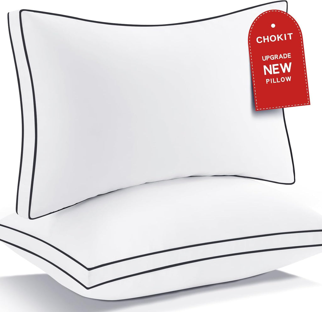 Premium Pillows Queen Size Set of 2 – Fluffy 7D Down Alternative Hotel-Quality Gusseted Pillows