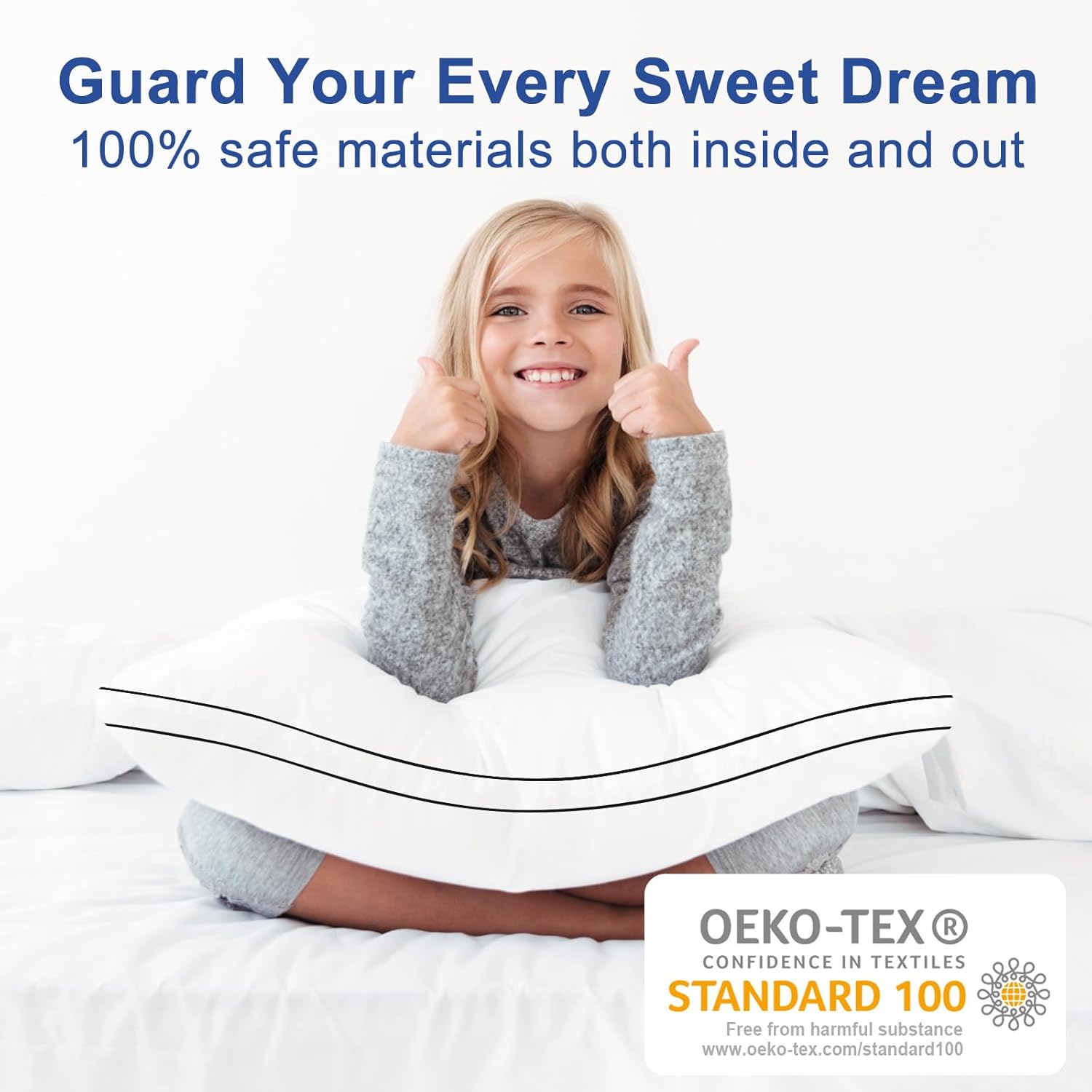 Premium Pillows Queen Size Set of 2 – Fluffy 7D Down Alternative Hotel-Quality Gusseted Pillows