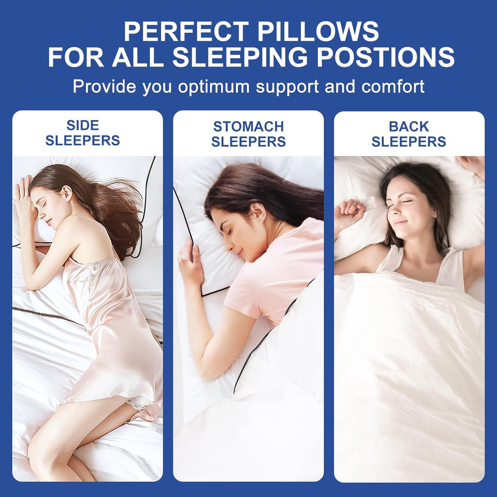 Premium Pillows Queen Size Set of 2 – Fluffy 7D Down Alternative Hotel-Quality Gusseted Pillows